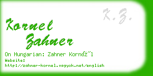 kornel zahner business card